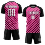Maillot de football personnalisé rose, blanc et noir, sublimé