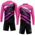 Maillot de football personnalisé rose, noir et blanc, sublimé