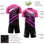 Maillot de football personnalisé rose, noir et blanc, sublimé