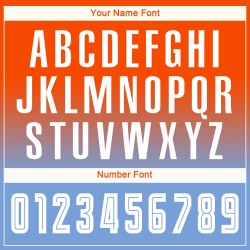 Maillot de football personnalisé à manches longues, orange, blanc et bleu clair, imprimé par sublimation