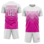 Maillot de football personnalisé rose foncé et blanc par sublimation