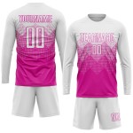 Maillot de football personnalisé rose foncé et blanc par sublimation