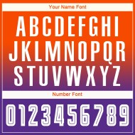 Maillot de football personnalisé à manches longues, imprimé par sublimation, orange, blanc et violet Maillot de football personnalisé à manches longues, imprimé par sublimation, orange, blanc et violet