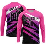 Maillot de football personnalisé rose, noir et blanc, sublimé
